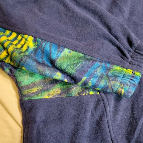 VINTAGE SAUCONY BLUE FLEECE JACKET MENS M 90'S RETRO - Picture 2 of 4